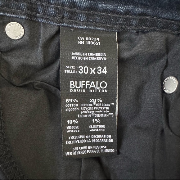 Buffalo David Bitton Jeans Mens 30 x 34 Blue Jackson Fit Slim Straight Dark Wash - Picture 3 of 15